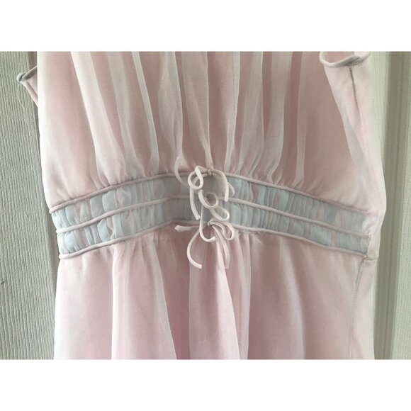 1950's 3 Piece Ensemble Negligees Lingerie Pink & Blue Gown Bed Jacket & Jacket - Picture 8 of 10